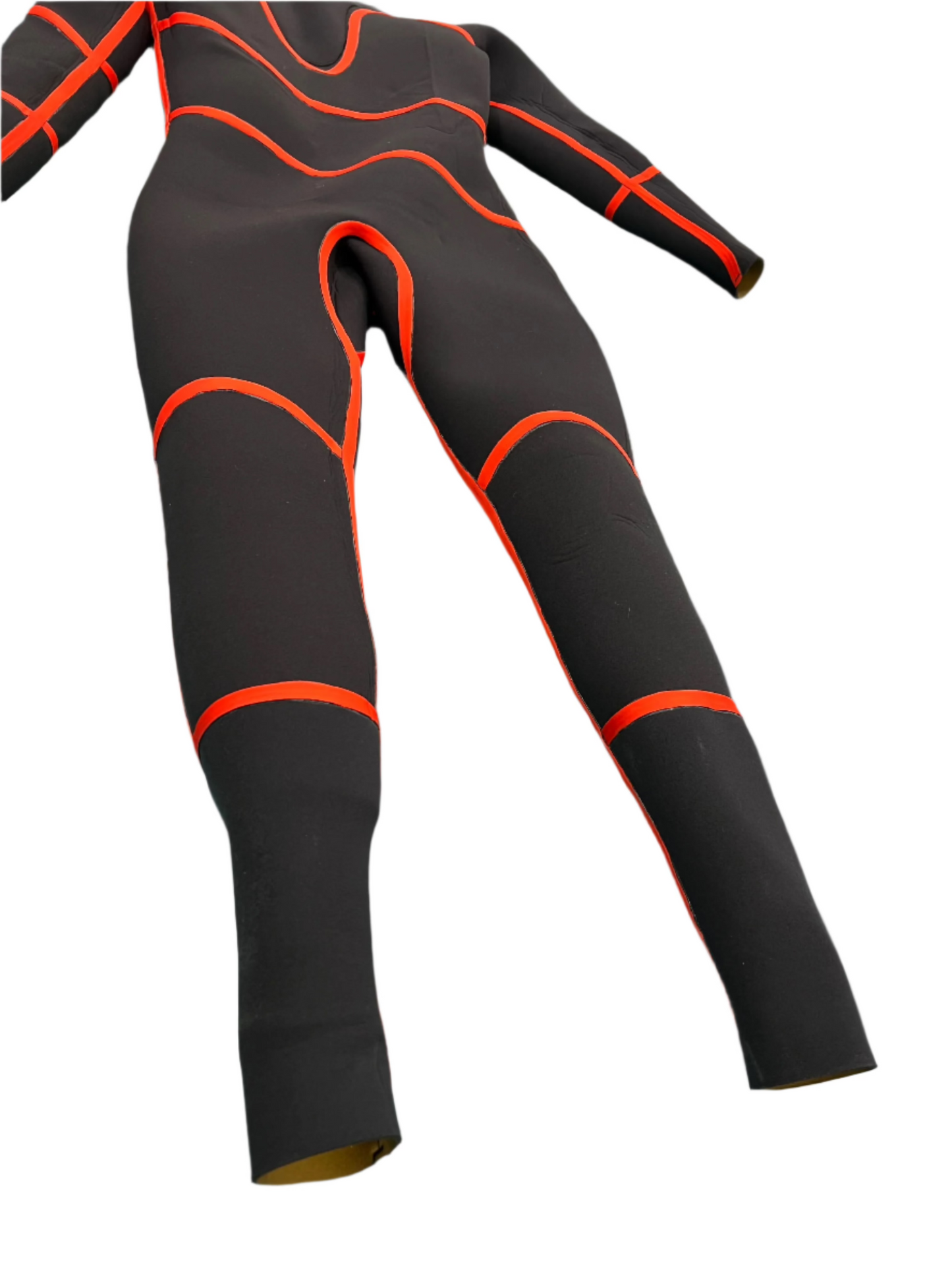 G180 Swim black wetsuit with red seams designed for Fourth of July swim safety and water protection