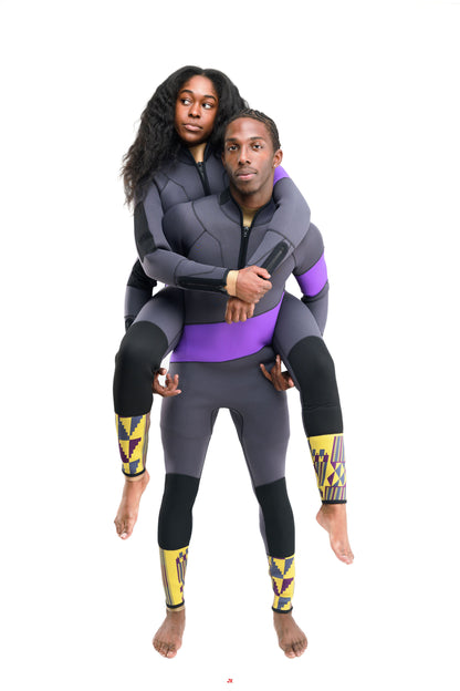 G180 Swim best all-season wetsuit for athletes worn by two models in a dynamic pose