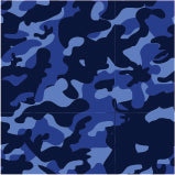 Perfect 10 bikini bottoms G180 Swim in blue camo pattern, high waisted for chic stylish comfort